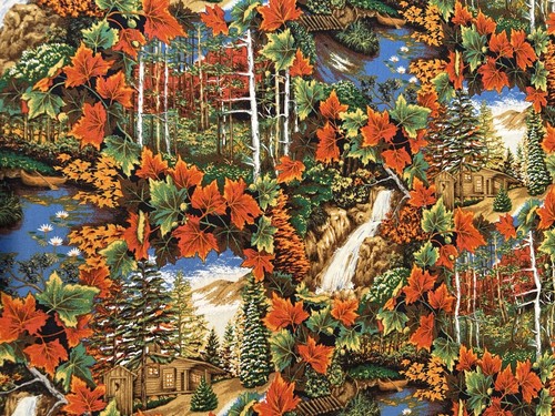 Gone fishing cabin fall - fall, trees